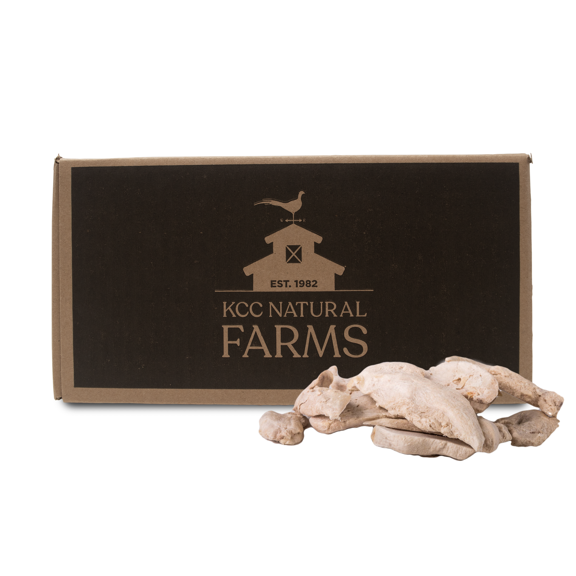 chicken breast product pile in front of bulk box