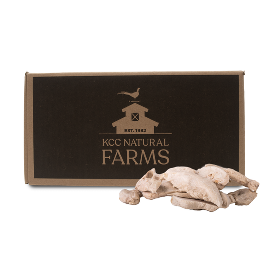 chicken breast product pile in front of bulk box