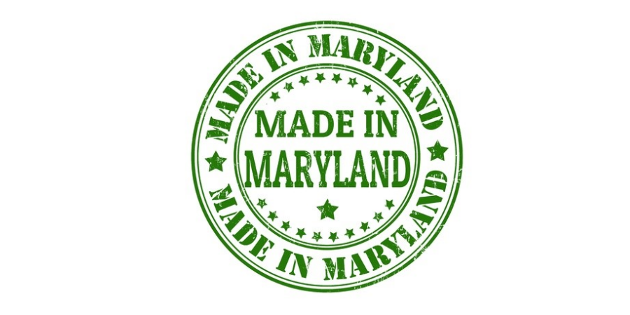 made in maryland green stamp with stars