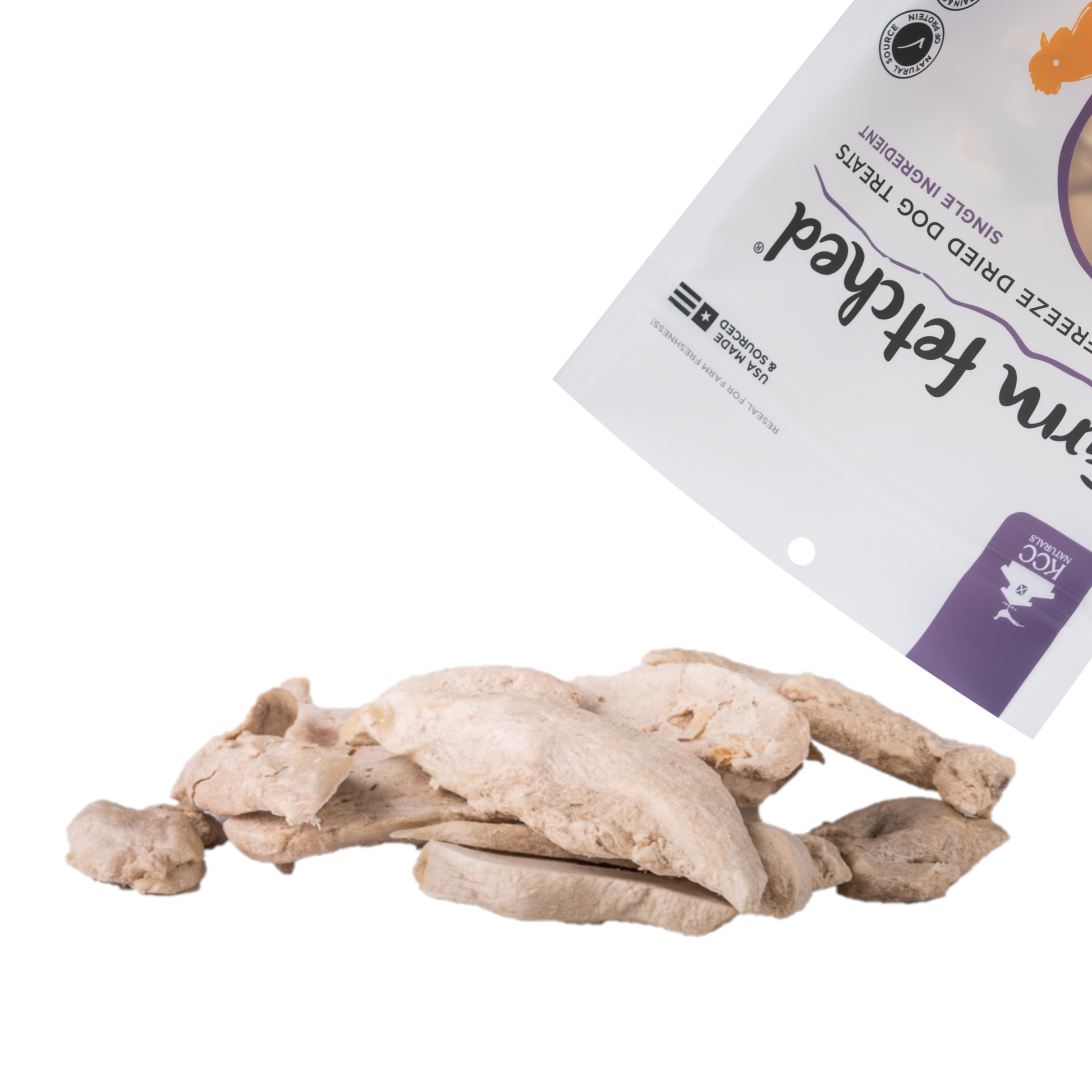 Chikcen Breast dog product pile poured from package