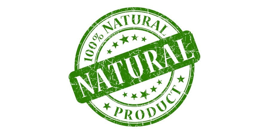 100% natural product stamp-green with stars