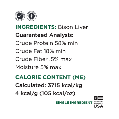 Guaranteed Analysis bison liver bulk