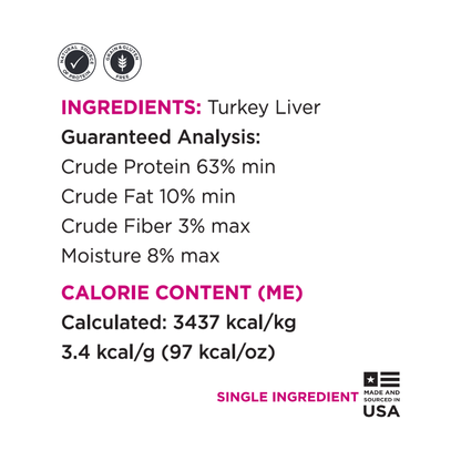 Guaranteed Analysis pure turkey liver 