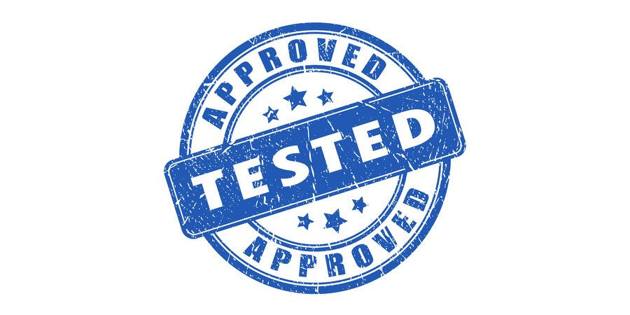 lab tested and approved stamp-blue with stars